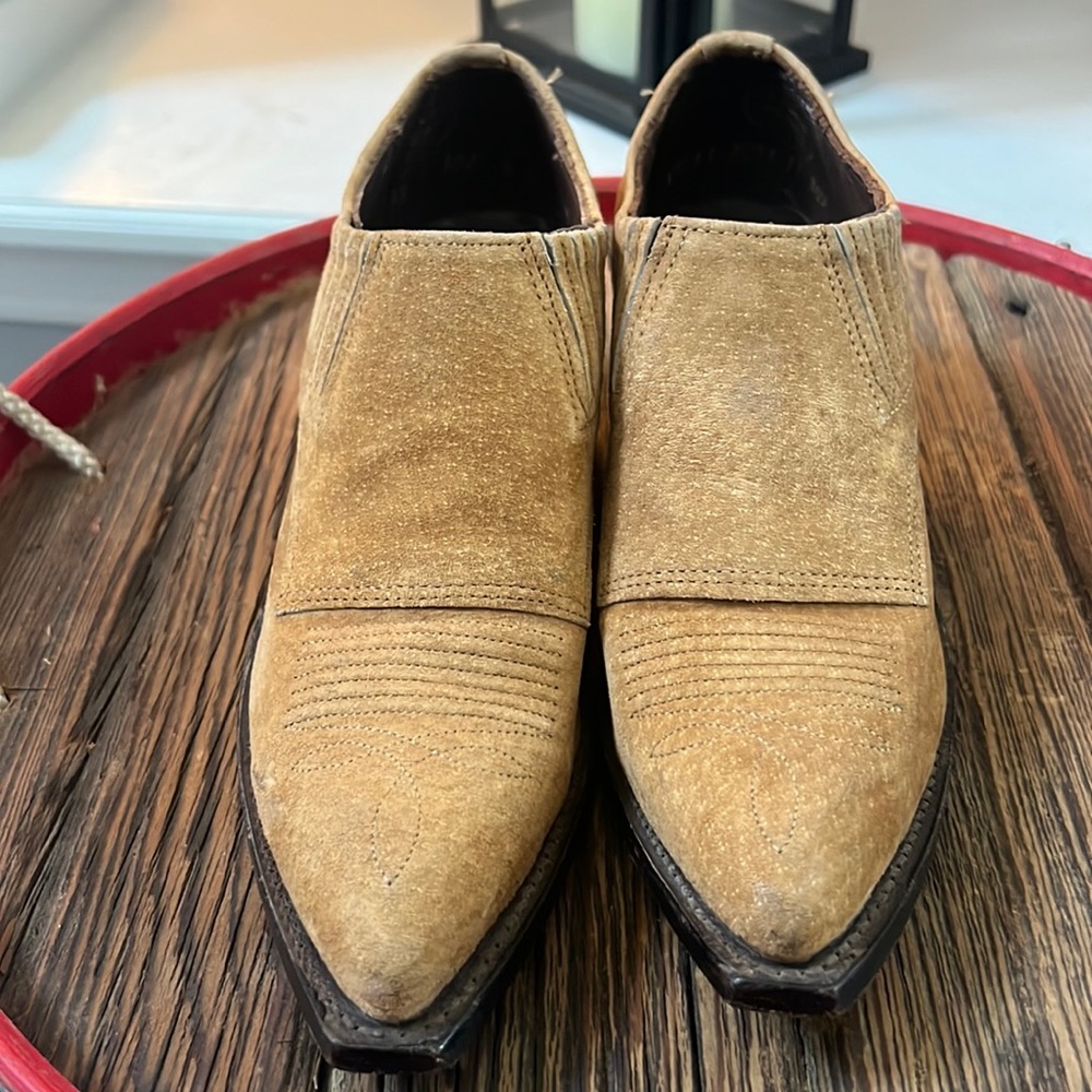 Nocona Tan Suede Booties size 4